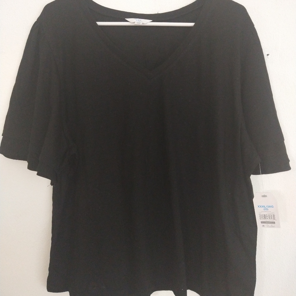 Shirt with Flutter sleeve top(SKU581)